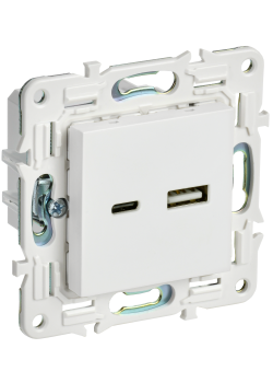 SKANDY Розетка USB A+C 3,1А SK-R14W арктический белый IEK