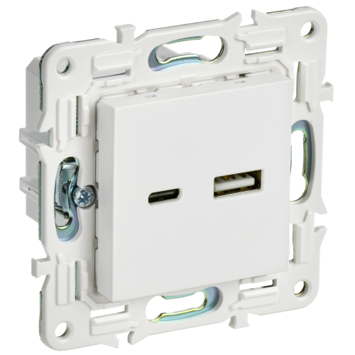SKANDY Розетка USB A+C 3,1А SK-R14W арктический белый IEK