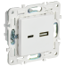 SKANDY Розетка USB A+C 3,1А SK-R14W арктический белый IEK SKANDY Розетка USB A+C 3,1А SK-R14W арктический белый IEK