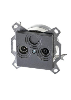 Розетка телевизионная оконечная TV/R Levit сталь ABB 2CHH083503A6069