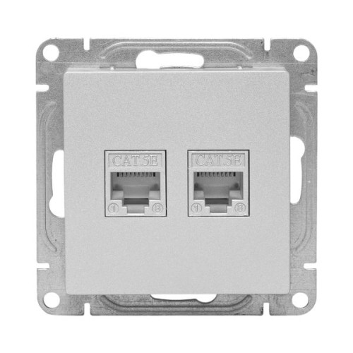 Механизм роз. RJ45 - 2шт, (cat5), алюм. Эпика EKF Механизм роз. RJ45 - 2шт, (cat5), алюм. Эпика EKF