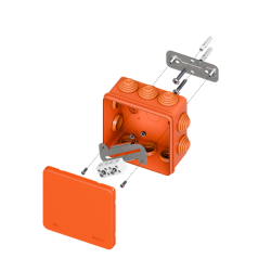 Коробка огнестойкая E45 100x100x50мм с клеммниками 4 полюса 0,5-4мм2 IP55 HF EKF