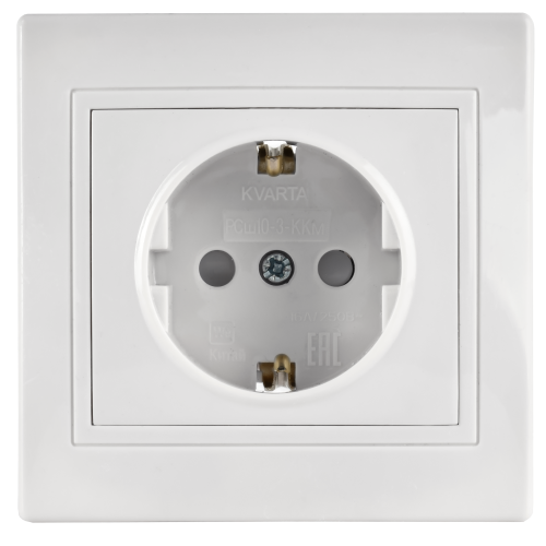 KVARTA Розетка 1-местная с заземлением с защитными шторками 16А РСш10-3-КБ белый GENERICA KVARTA Розетка 1-местная с заземлением с защитными шторками 16А РСш10-3-КБ белый GENERICA