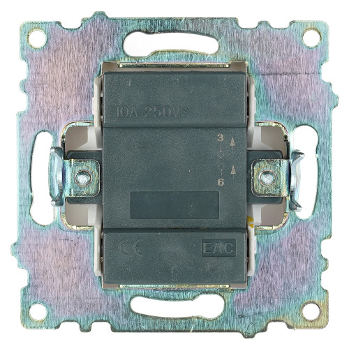 Выключатель 1-клавишный (механизм), STEKKER GLS10-7103-01, 250V, 10А, серия Катрин, белый Выключатель 1-клавишный (механизм), STEKKER GLS10-7103-01, 250V, 10А, серия Катрин, белый