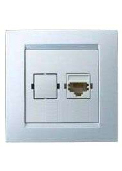 Розетка компьютерная СП Simon15 RJ45 IP20 бел. Simon 1590598-030