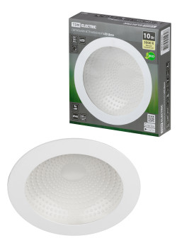 Светильник встраиваемый LED Деко 05, 10 Вт, 3000K, кругл, D170 мм, белый, IP44, TDM