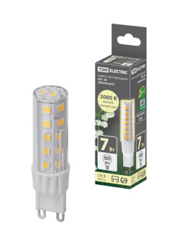 Лампа светодиодная G9-7 Вт-230 В-3000 К, SMD, 17,5x65,5 мм TDM
