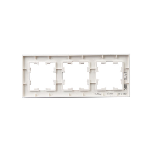 BRITE Рамка 3-местная РУ-3-2-Бр стекло розовый матовый IEK