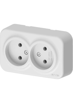Розетка 2-м СП ARIA 16А IP20 без заземл. бел. ARVIA 25 01 1000 908