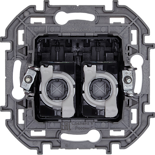 INSPIRIA Розетка компьютерная двойная RJ45 категория 5Е UTP антрацит