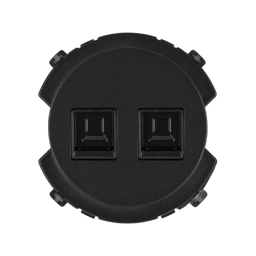 Розетка компьютерная двойная RJ45 агат, Розетка компьютерная двойная RJ45 агат,