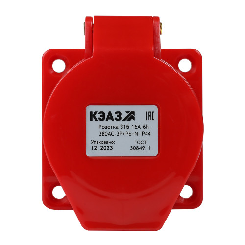 Розетка фланцевая 315-16А-6h-380AC-3P+PE+N-IP44 Розетка фланцевая 315-16А-6h-380AC-3P+PE+N-IP44