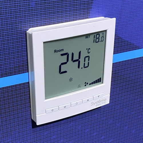 Термостат комнатный цифровой, для 2тр 3ск FCU и 2-поз.клап, 1UI 4DO Modbus бел ⏦230В BS Термостат комнатный цифровой, для 2тр 3ск FCU и 2-поз.клап, 1UI 4DO Modbus бел ⏦230В BS