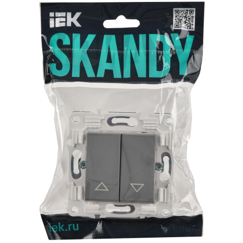 SKANDY Выключатель жалюзи 10А SK-V12Gr серый IEK SKANDY Выключатель жалюзи 10А SK-V12Gr серый IEK
