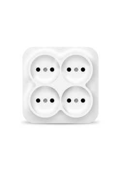 Розетка 4-м ОП 10А IP20 квадрат. без заземл. бел. IONICH 1448