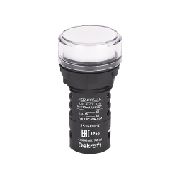 Лампа коммутационная ADDS D22 LED белый 12В AC/DC ЛK-22 IP55