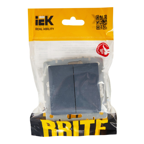 BRITE Выключатель 2-клавишный проходной 10А ВС10-2-6-БрМ маренго IEK