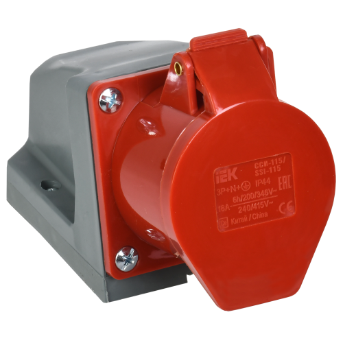 Розетка стационарная CCИ-115 3Р+РЕ+N 16А 380-415В IP44 IEK