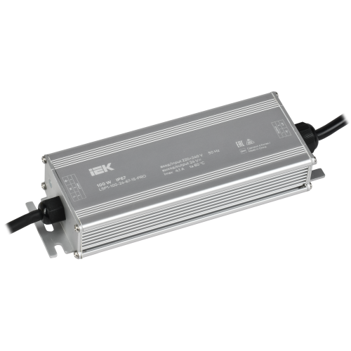 Драйвер LED ИПСН-PRO 100Вт 24В блок - шнуры IP67 IEK
