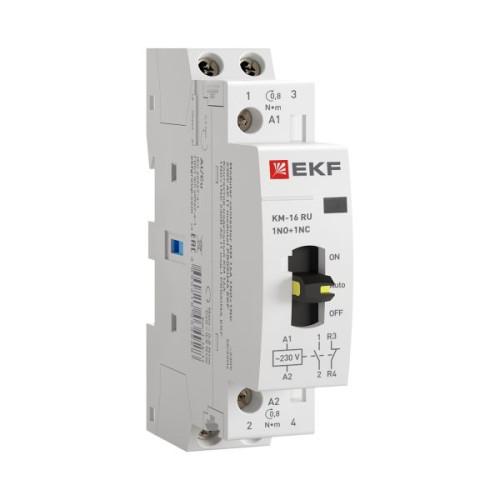 Контактор модульный КМ РУ 16А 1NO+1NC 230В АС (1 мод.) PROXIMA EKF Контактор модульный КМ РУ 16А 1NO+1NC 230В АС (1 мод.) PROXIMA EKF