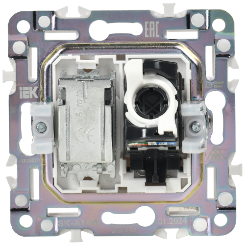 SKANDY Розетка двойная TV+RJ45 кат.5E SK-A14W арктический белый IEK SKANDY Розетка двойная TV+RJ45 кат.5E SK-A14W арктический белый IEK