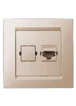 Розетка компьютерная СП Simon15 RJ45 IP20 сл. кость Simon 1590598-031