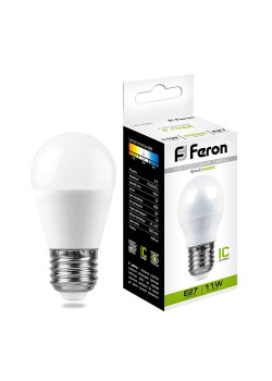 Лампа светодиодная Feron LB-750 Шарик E27 11W 175-265V 4000K