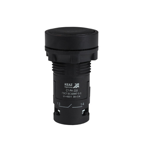 Кнопка с фиксацией OptiSignal Compact D22 C7-PH-210 черная 1НО XB7NH21