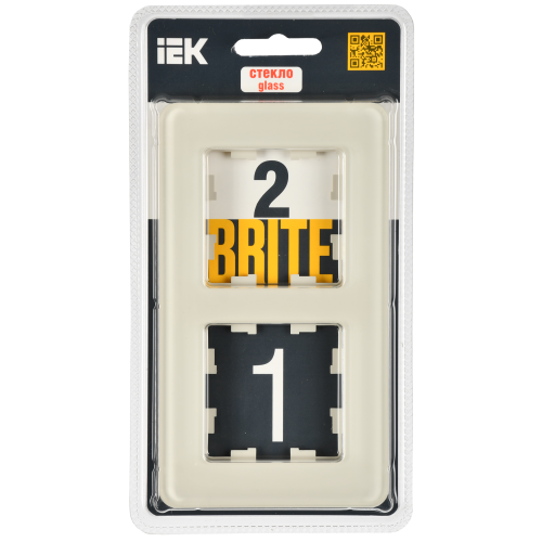 BRITE Рамка 2-местная РУ-2-2-Бр стекло песчаный RE IEK BRITE Рамка 2-местная РУ-2-2-Бр стекло песчаный RE IEK