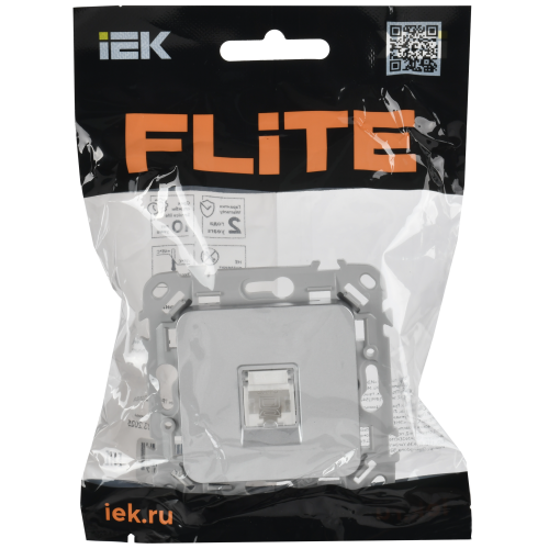FLITE Розетка компьютерная RJ45 категория 5Е UTP РК5е-1-0-ФлА алюминий IEK