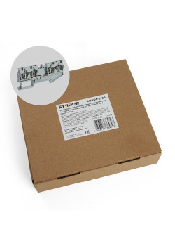 Зажим пружинный, 4-проводной проходной ЗНИ - 2,5 (JXB ST 2,5), серый STEKKER