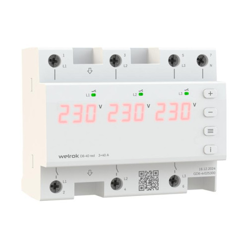 Реле напряжения D6-40 red Welrok 4660251140397 Реле напряжения D6-40 red Welrok 4660251140397