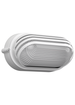 Светильник НПП1407 овал ресничка 60Вт IP54 белый IEK