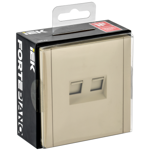 FORTE&PIANO Розетка компьютерная двойная RJ45 кат.5E FP433 ваниль IEK FORTE&PIANO Розетка компьютерная двойная RJ45 кат.5E FP433 ваниль IEK