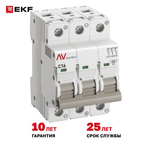 AV-6 DC 3P 16A (C) 6kA EKF AVERES AV-6 DC 3P 16A (C) 6kA EKF AVERES