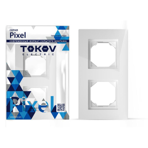 Рамка 2-м Pixel IP44 бел. TOKOV ELECTRIC TKE-PX-RM2-C01-IP44