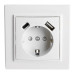 Розетка 1-местная STEKKER, PST16-9016-01, 250В, 2.1А с USB+ type C, серия Эрна, белый Розетка 1-местная STEKKER, PST16-9016-01, 250В, 2.1А с USB+ type C, серия Эрна, белый