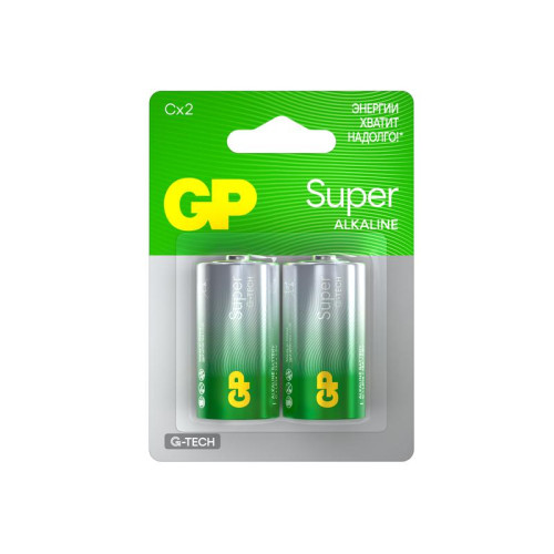 Элемент питания алкалиновый C/LR14 1.5В Super Alkaline G-Tech (блист.2шт) GP 1226