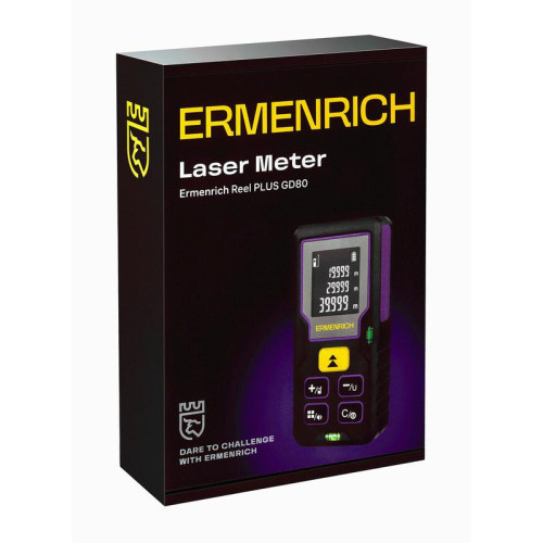 Рулетка лазерная Reel PLUS GD80 фиолет. Ermenrich 85315 Рулетка лазерная Reel PLUS GD80 фиолет. Ermenrich 85315