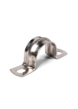 Скоба крепежная двухлапковая СМД(INOX) d25-26мм метал. (уп.20 шт) Fortisflex 80137