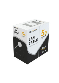 Кабель витая пара U/UTP кат.5E 2х2х24AWG solid CCA PVC сер. (м) PROCONNECT 01-0022-3