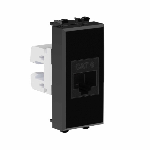 Компьютерная розетка RJ-45 без шторки модульная, кат.6, Avanti, черный квадрат, 1 модуль Компьютерная розетка RJ-45 без шторки модульная, кат.6, Avanti, черный квадрат, 1 модуль