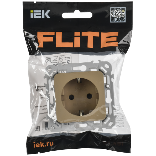FLITE Розетка с заземлением с защитными шторками безвинтовое крепление 16А РСш11-1-ФлХ хаки IEK FLITE Розетка с заземлением с защитными шторками безвинтовое крепление 16А РСш11-1-ФлХ хаки IEK