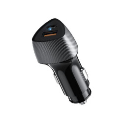 Устройство зарядное автомобильное с двумя портами USB-A QC 3.0 + USB-C PD 51Вт со световой индикацией черн. Rexant 16-0246