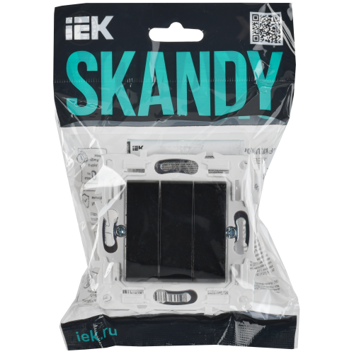 SKANDY Выключатель 3-клавишный 10А SK-V11Bl черный IEK SKANDY Выключатель 3-клавишный 10А SK-V11Bl черный IEK