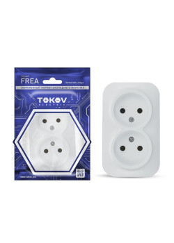 Розетка 2-м ОП Frea 16А IP20 250В без заземл. АБС-пластик бел. TOKOV ELECTRIC TKE-FR-R2-C01