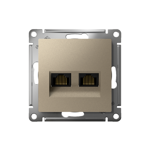 ATLASDESIGN РОЗЕТКА двойная компьютерная RJ45+RJ45 кат. 6А, механизм, ШАМПАНЬ ATLASDESIGN РОЗЕТКА двойная компьютерная RJ45+RJ45 кат. 6А, механизм, ШАМПАНЬ