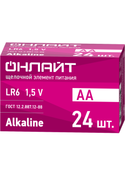 Элемент питания алкалиновый 90 635 OBT-ALK-LR6-BOX24 (бокс 24шт) ОНЛАЙТ 90635