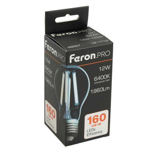 Лампа светодиодная Feron.PRO LB-1112 Шар E27 1960LM 12W 175-265V 6400K Лампа светодиодная Feron.PRO LB-1112 Шар E27 1960LM 12W 175-265V 6400K