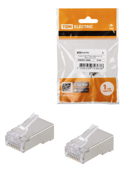 Разъем RJ-45 FTP для кабеля кат. 5Е, 8P8C (2 шт), TDM